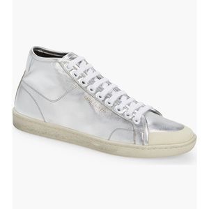 ⭐️ Saint Laurent SL/39 Mid Top Sneaker in Argento/Blanc size 37 ⭐️ Worn once!